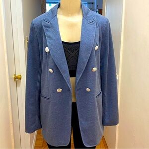 NWOT Women’s T-Tahari Chambray Military Style Double Breasted Blazer Size 10